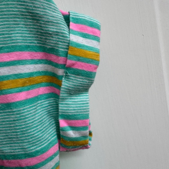 Cat & Jack 2T Girls Striped Short Sleeve Shirt- has stains - Picture 4 of 6